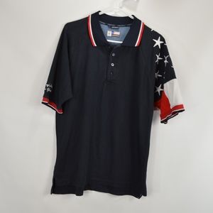 Vintage Rock Point Mens Large Patriotic Polo Shirt